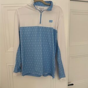Vineyard Vines Light Blue and White Quarter-Zip
